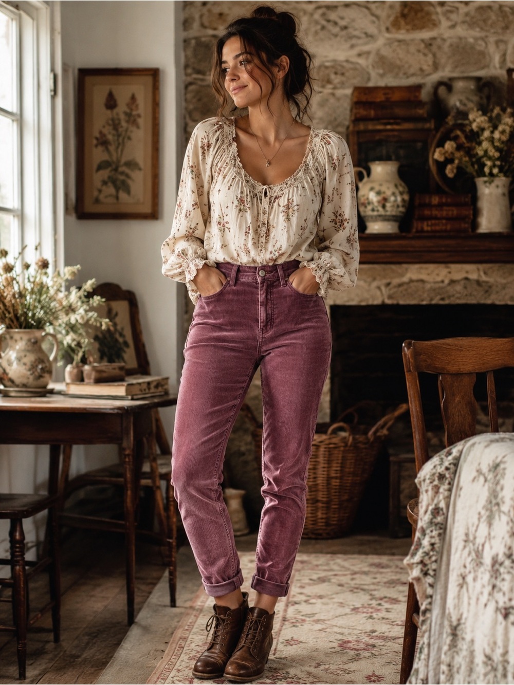 Vintage Rewash Crushed Violetta Corduroy Velvet High Rise Skinny Pants